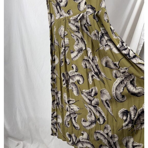 Vintage Sleeveless Dress Ruffled Green Ida Claire Women's Size XL 38" Waist - Picture 5 of 10